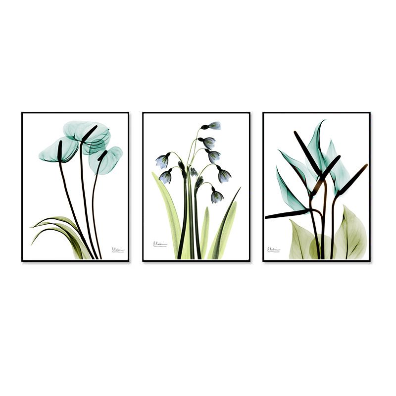 Nordic INS Style Triple Green Plant Oil Canvas Decorative Painting Core_voghion.com
