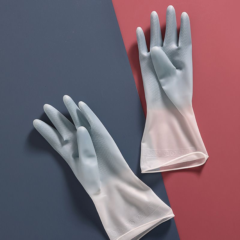 Household Gloves Kitchen Dishwashing Gloves Gradual Change Color Glue Gloves Household Housekeeping Cleaning Gloves Rubber_voghion.com