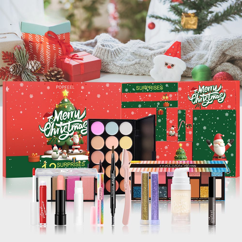 Weihnachts-Countdown-Geschenkbox-Make-up-Set für Weihnachtsgeschenke_voghion.com