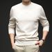 Light High-Quality Autumn Winter New Round Neck Pullover Sweater Casual Versatile Jacquard Men's Knitted Base_voghion.com