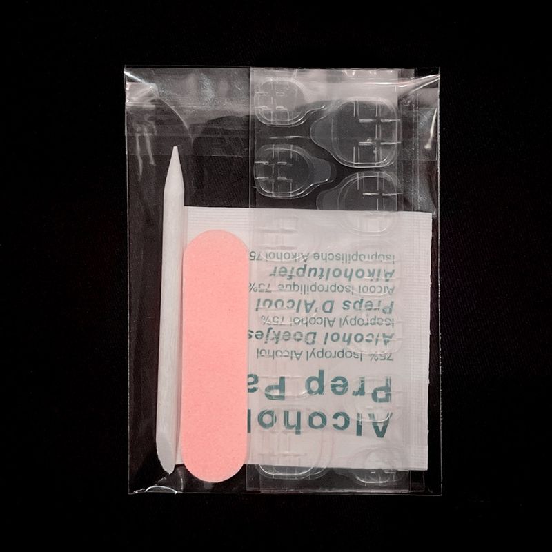 Feuille de nettoyage pour ongles, coton-tige et bois, bande de limage, kit d'outils de retrait des ongles, ensemble de 4 pièces_voghion.com