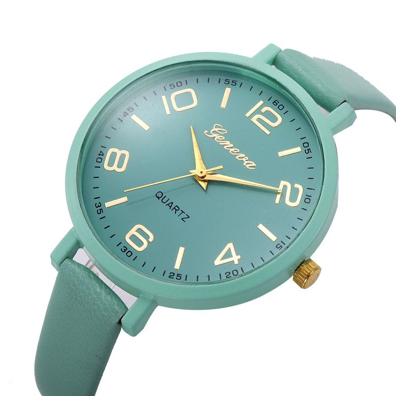 thin belt ladies watch classic digital multi-color student quartz watch_voghion.com
