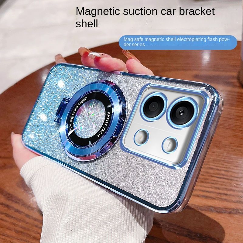 Soft Bling Glitter fundas For Infinix Note 40 Pro Plus With Ring Magnetic holder Protective Back Cover Case Shell_voghion.com