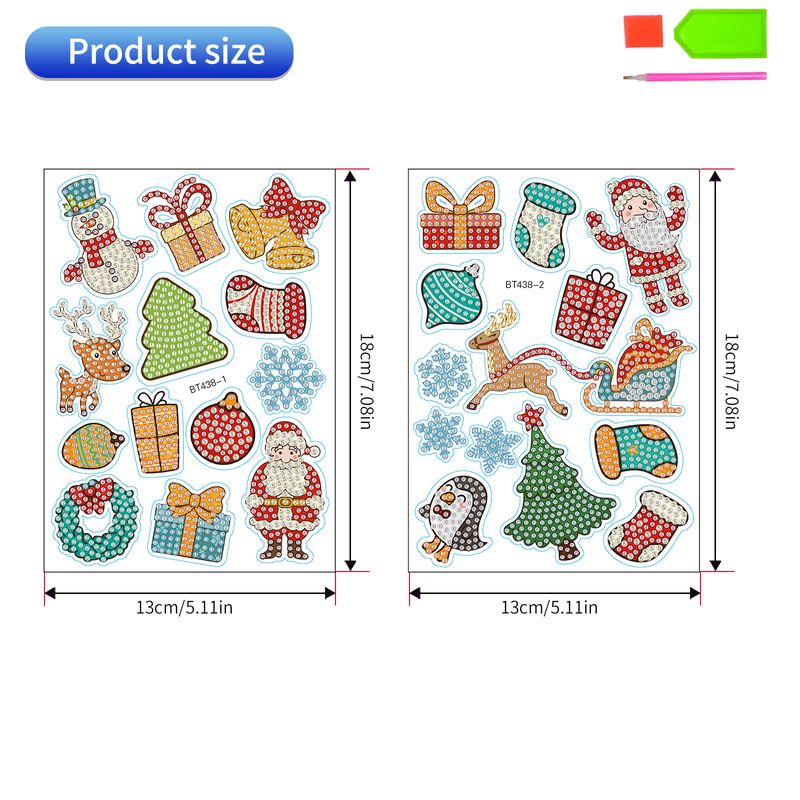 Kerstsokken diamant schilderij willekeurige stickers DIY baksteen en steen schilderij muurstickers handgemaakte stickers stickers kristal heldere diamant_voghion.com