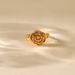 Anello con rosa nuovo e regolabile in rame placcato oro K, con temperamento retrò francese, che preserva il colore_voghion.com