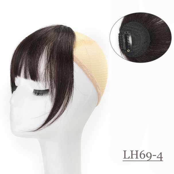 Menselijk haar extensions Donkerbruine pony's Haarspeld Vrouwen pony's dagelijks gebruik menselijk pony_voghion.com