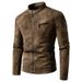 Veste vintage en similicuir pour homme avec doublure polaire – Manteau en PU style motard rétro pour tenues décontractées et d'équitation._voghion.com