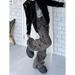 Men's Clothing Retro Old Wasteland Style Vintage Washed Distressed High Street Jeans For Men - Retro Wide Leg Trousers With Wrinkled Texture_voghion.com