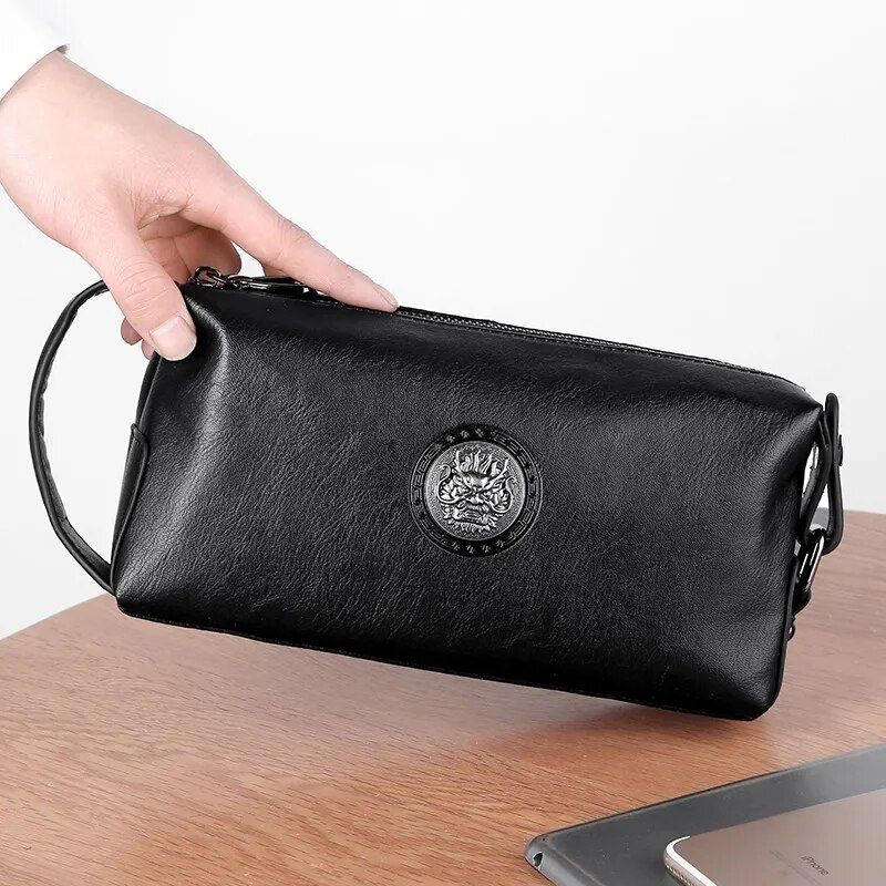 Hoge Kwaliteit Zachte Koeienhuid Heren Handtas Portemonnee Kaart Tas Sacoche Homme Bolso Hombre Tas Portemonnee Voor Mannen Clutch tas_voghion.com