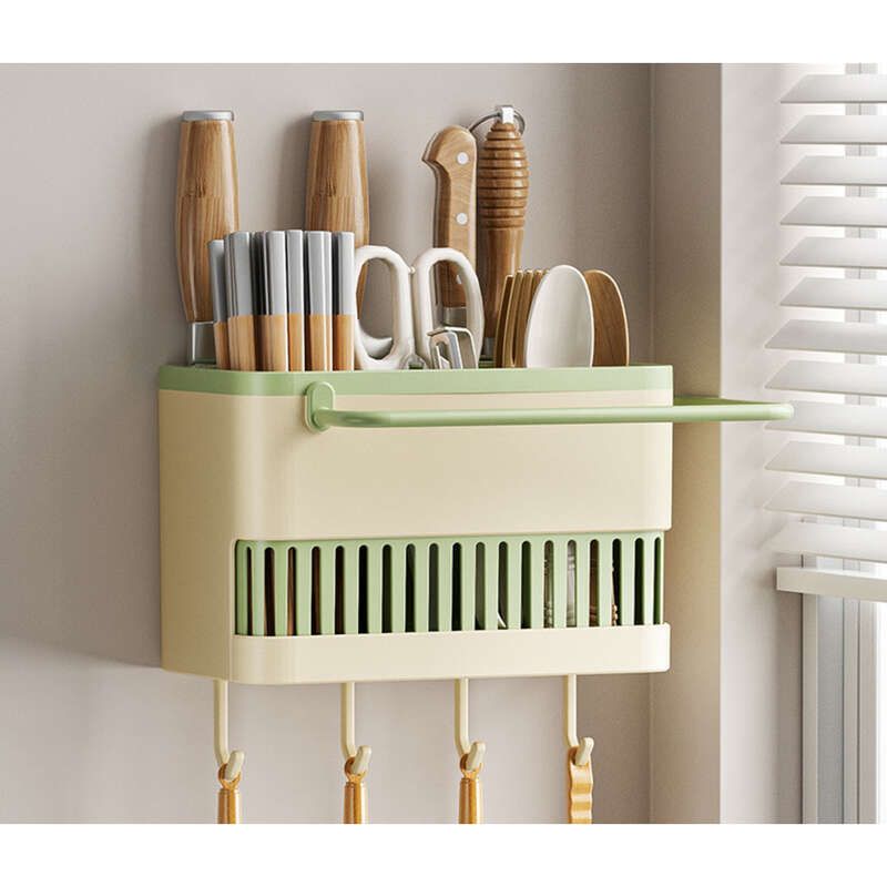 Scatola per bacchette, mensola da cucina a parete, portacoltelli, utensile da taglio non perforato per uso domestico, tubo per bacchette_voghion.com