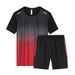 Men's Beach Sportswear Suits Short-Sleeved Equipment Running T-Shirt Shorts Basketball Sports Suit Training Clothes_voghion.com