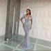 Elegant Floor-Length Evening Gown With Deep V-Neck Sparkling Sequins – Perfect For Galas, Weddings & Special Ocns_voghion.com
