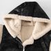 Men's Fleece-Lined Thickened Leather Vest With Hood For Cold Protection, Oversized Lambswool Cotton Vest, Trendy_voghion.com
