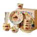 Gezin van vier Ouder-kind Serviesset Cadeau Huishouden Kommen en Borden Keramische Kommen Cartoon Rijstkommen Borden en Schalenset_voghion.com