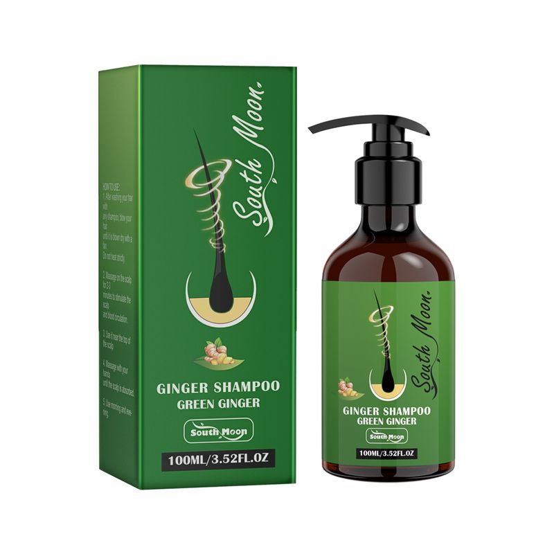 South Moon Ginger Shampoo, thick hair shampoo that leaves roots fluffy, strengthens scalp, cleanses, nourishes, and cares for thick hair._voghion.com