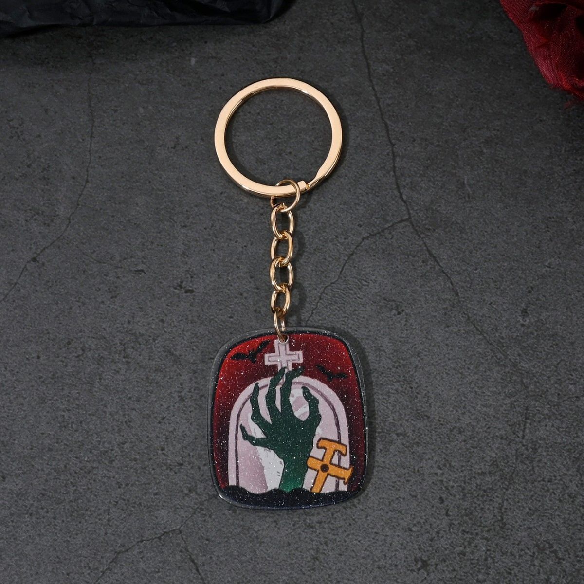 Skull Pumpkin Spider Web Scarecrow Pendant Keychain Halloween Series Ornament_voghion.com