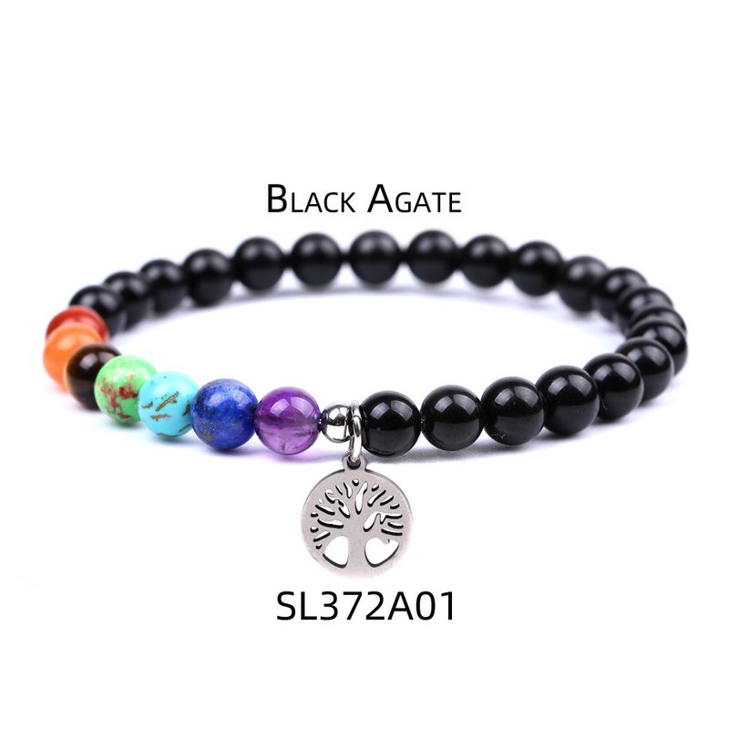 Charm Bracelets 6mm Amethyst Yoga Seven Vein Stone Bracelet Female Green Aventurine White Pine Agate Tree Of Life Bracelet_voghion.com