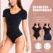 VoleFox Shapewear Open Crotch Bodysuit Slimming Waist Trainer Short Sleeve Tummy Control Shapewear_voghion.com