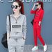 Dametøj Afslappet sportsdragt til kvinder Forår og efterår Ny stil Mode Standkrave Løst Slank Langærmet Sweaterdragt i to dele_voghion.com