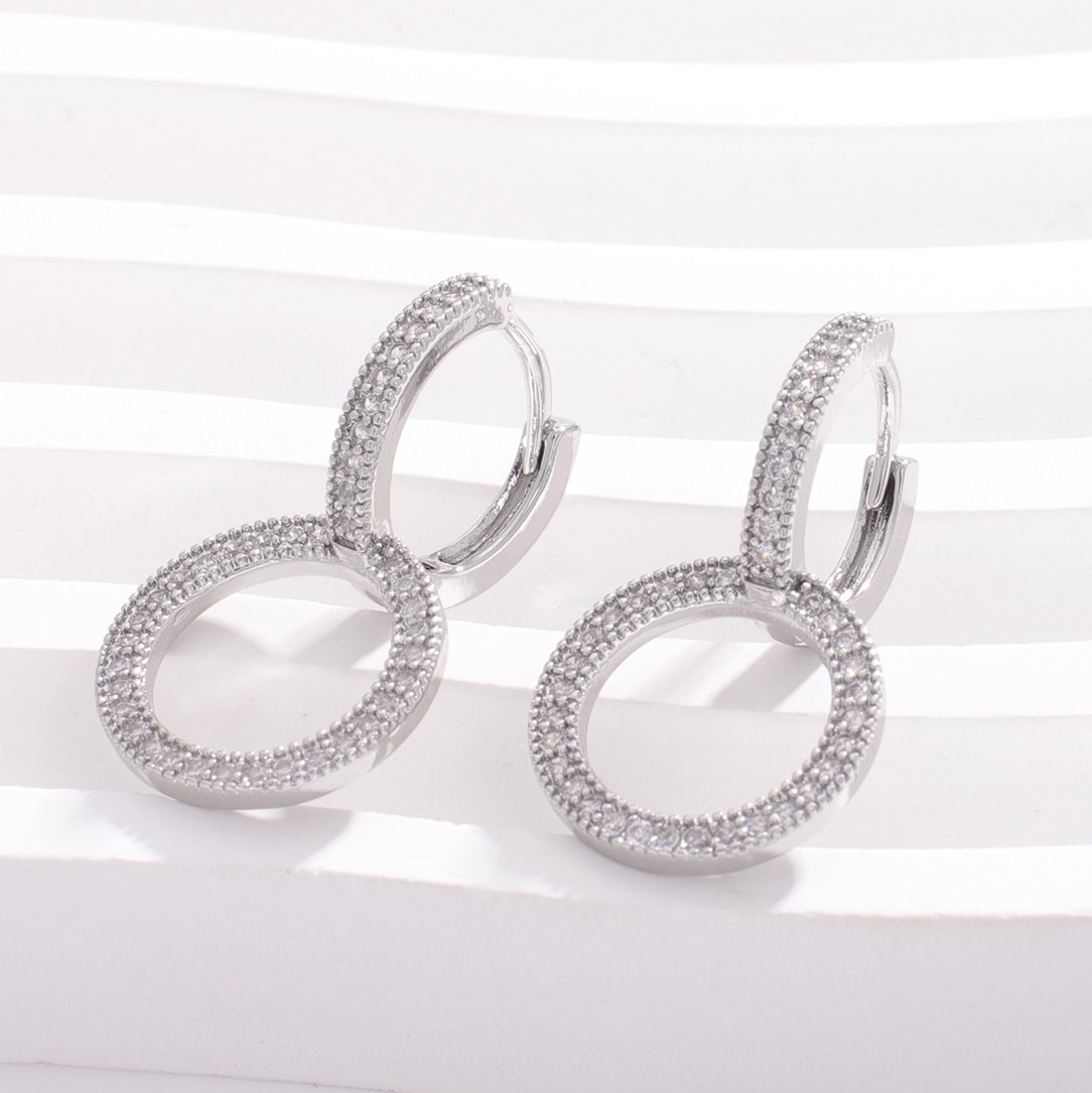 orecchini di alta qualità con cerchio in zircone orecchini squisiti da donna orecchini alla moda coreana orecchini orecchini_voghion.com