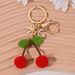 Cherry Bow Keychain For Women Cute Bag Key Zipper Pendant Small Gift_voghion.com