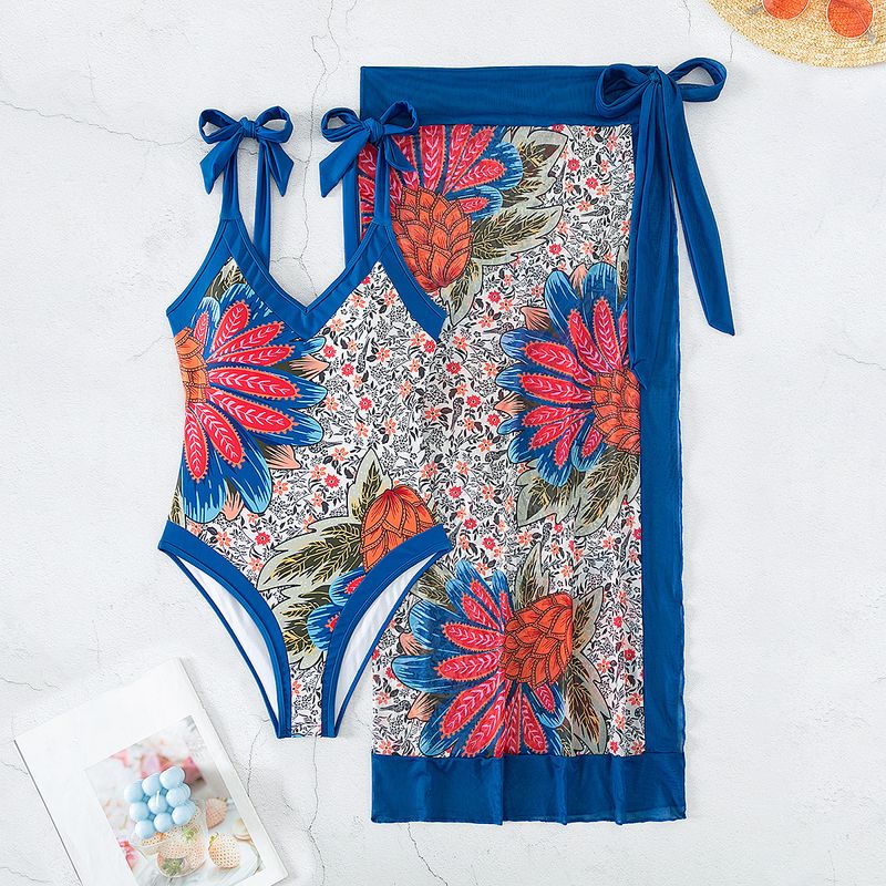 Beach Badedrakt i ett stykke Dame Tight Slim Retro Printed Lace-Up Badedrakt_voghion.com
