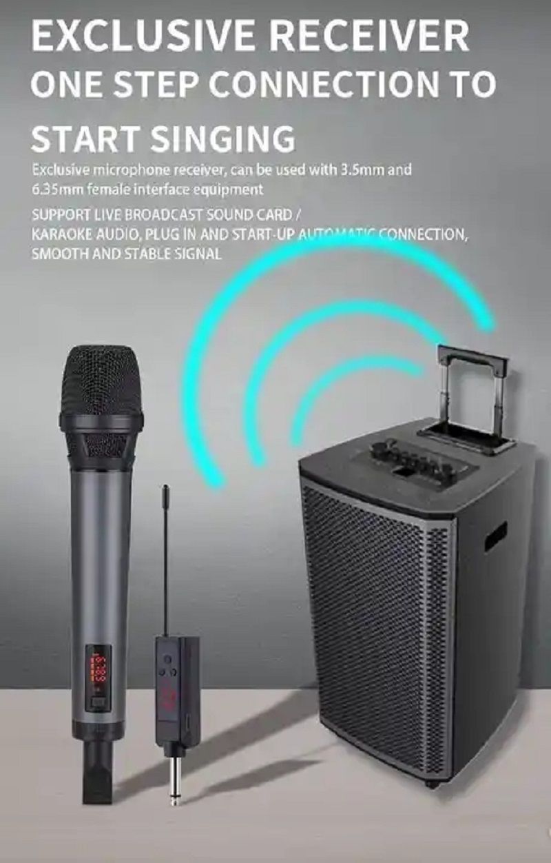 Wireless Microphone Dynamic UHF Recharge Built-in Sound Card Studio Recording Audio Professional Stage Karaoke DJ_voghion.com