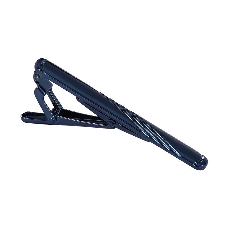 new creative fashion blue striped French copper tie clip business suit shirt decoration_voghion.com