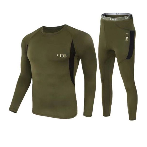 Men's Thermal Underwear Set Fleece-Lined Winter Base Layer Warm Long Sleeve Shirt & Pants For Outdoor Sports_voghion.com