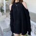 Lazy Style High-End Semi High Woolen Dress For Women In Autumn And Winter, Loose Mid To Long Style, Off Shoulder Hanging_voghion.com