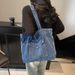 Borsa a tracolla in denim di grande capacità per donna, nuova moda primavera 2025, versatile, alla moda_voghion.com