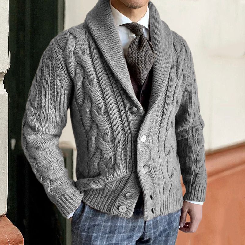 Abbigliamento da uomo 2024 autunno e inverno nuovo cardigan lavorato a maglia risvolto da uomo a maniche lunghe maglione lavorato a maglia giacca abbigliamento da uomo_voghion.com