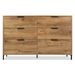 (=834445AAD) Kommode, Credenza Mit 6 Schubladen, 120 X 40 X 76 Cm In Dunkle Eiche, Credenza Highboard Für Schlafzimmer & Alle Wohnräume_voghion.com