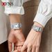 Couple's Minimalist Square Watch Set – Stainless Steel & Genuine Leather Straps, Japanese Quartz Movement, Water Resistant Quartz Watch_voghion.com