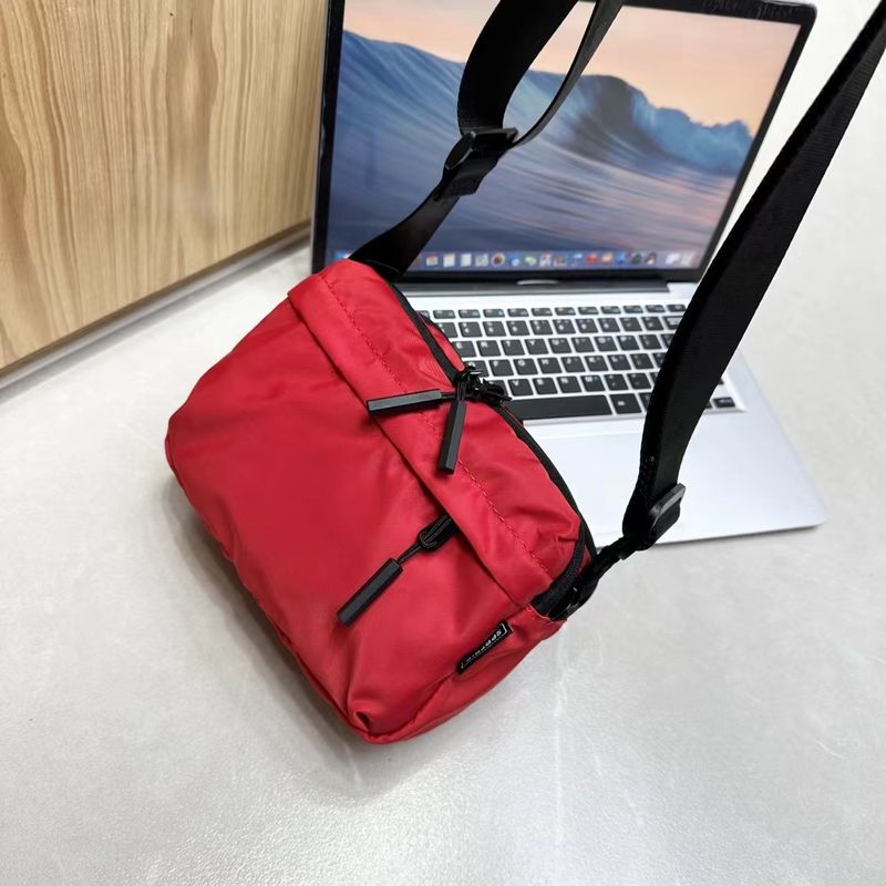 Japanese Style Business Trip Ultra-Light Multi-Pocket Nylon Cloth Small Square Bag_voghion.com
