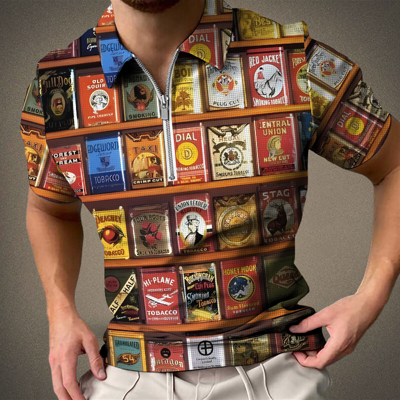2023 T-shirt da uomo estiva Polo a righe scozzese stampata in 3D da uomo di strada moda estiva_voghion.com