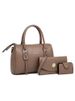 Elegant Women's Crossbody Bag Set - Vintage PU Handbag With Woven Detailing, Medium Size Shoulder Purse For Work & Travel (Black, Olive, Beige)_voghion.com