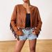 Autumn Women's Short Solid Color Loose Street Style Fringe Jacket_voghion.com