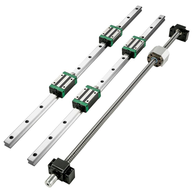 VEVOR Linear Guide Rail, 2PCS HGR20-1000mm Linear Slide Rail + 1Pcs RM1605-1000mm Ballscrew With BF12/BK12 Kit, Coupling, Slide Blocks Linear Guide Rail Set For DIY CNC Routers Lathes Mills_voghion.com