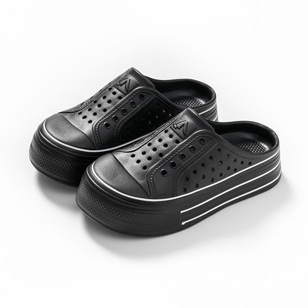 Modische Plateauschuhe mit Löchern für Damen – ultraweich und höhenverstärkend (geschlossenes Zehendesign, für Freizeit und Strand, rutschfeste Sohle)_voghion.com