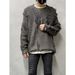 Men’s Slim-Fit Knit Sweater – Trendy Crewneck Pullover For Autumn/Winter ( Casual & Stylish Top, Acrylic Blend, Wavy Texture)_voghion.com