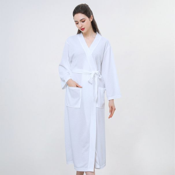 Waffle Bathrobes Women's Wind Absorbent Quick-Drying Yukata_voghion.com