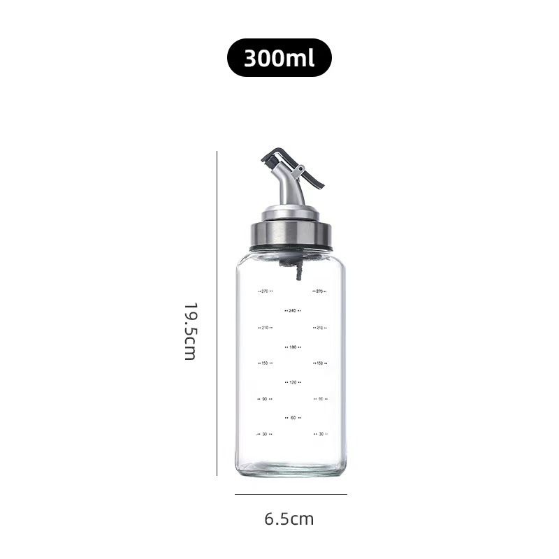 Ölspenderflasche aus Glas – auslaufsicherer Küchenölbehälter für Sojasauce, Essig und Sesamöl (3er-Set, je 500 ml, mit Ausgießer)_voghion.com