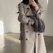 Chic Korean Winter Coat – French-Inspired Long Wool Blend Trench With Double-Breasted Belt, Oversized Lapel & Thick Warm Fabric_voghion.com