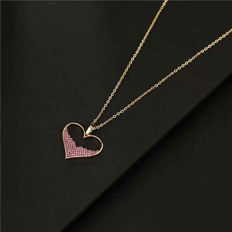 New Product VENUS Micro-inlaid Color Zirconium Love Pendant Necklace Women Fashion Simple Jewelry Wholesal_voghion.com
