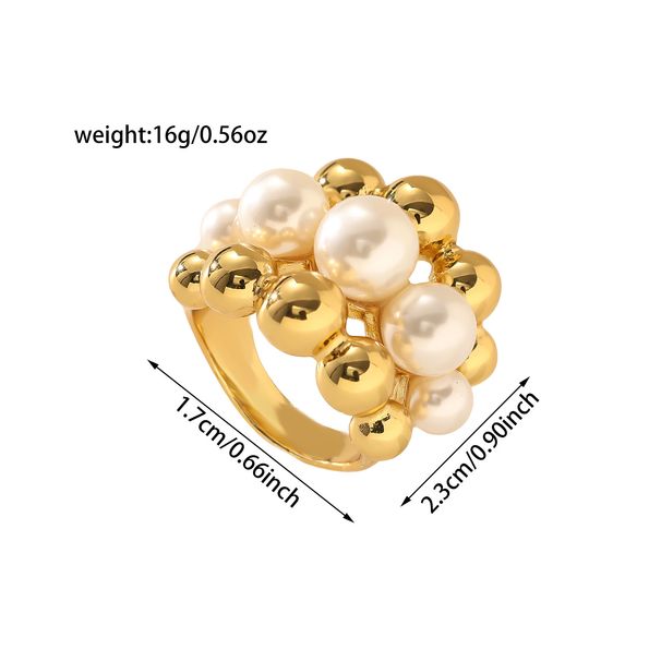 Titanium Pearl Ring For Women, Niche Design, High-end Jewelry, Stainless Steel Accessories Rings_voghion.com