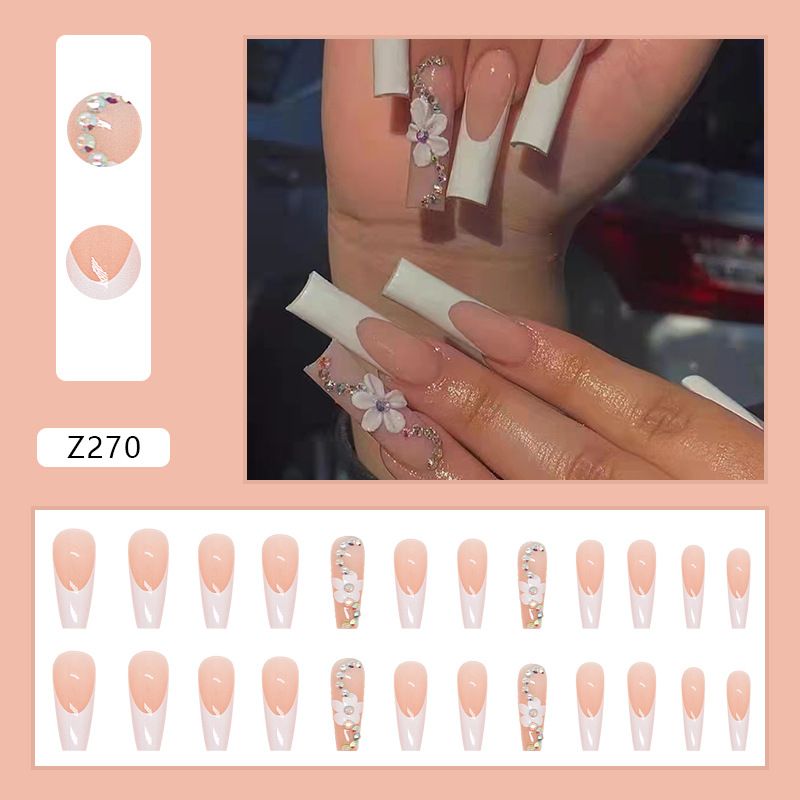 Long Ballet Armor Wearable Nail Sticker Boxed 24 Pieces Practice Armor Drill Popular Disassembly Net Red Wearing Nail Art_voghion.com