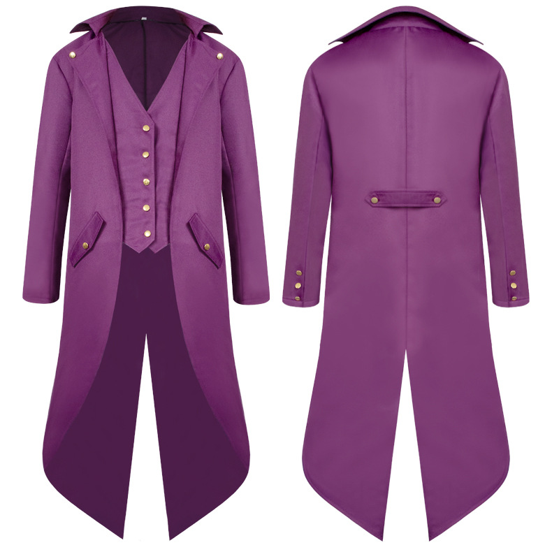 Men's Medieval Retro Clothing Men's Mid-Length Punk Retro Swallow_voghion.com