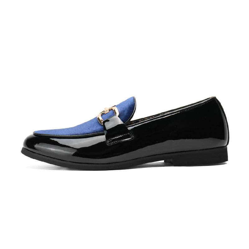 Neue Lederbohnenschuhe mit dicken Sohlen, bequem, atmungsaktiv, elastische Herrenschuhe, gestreifte Lederschuhe_voghion.com