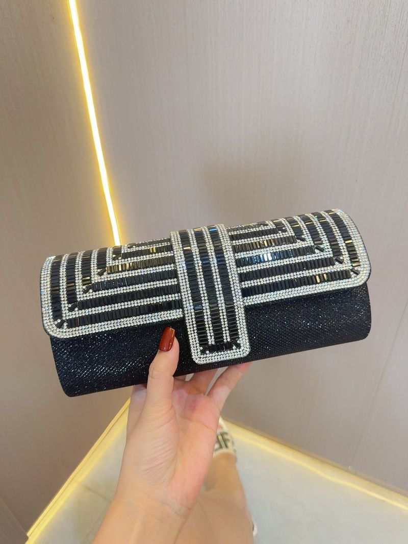 Borsa da sposa con catena scintillante e strass, borsa da sposa, borsa da celebrità, borsa da banchetto da donna_voghion.com